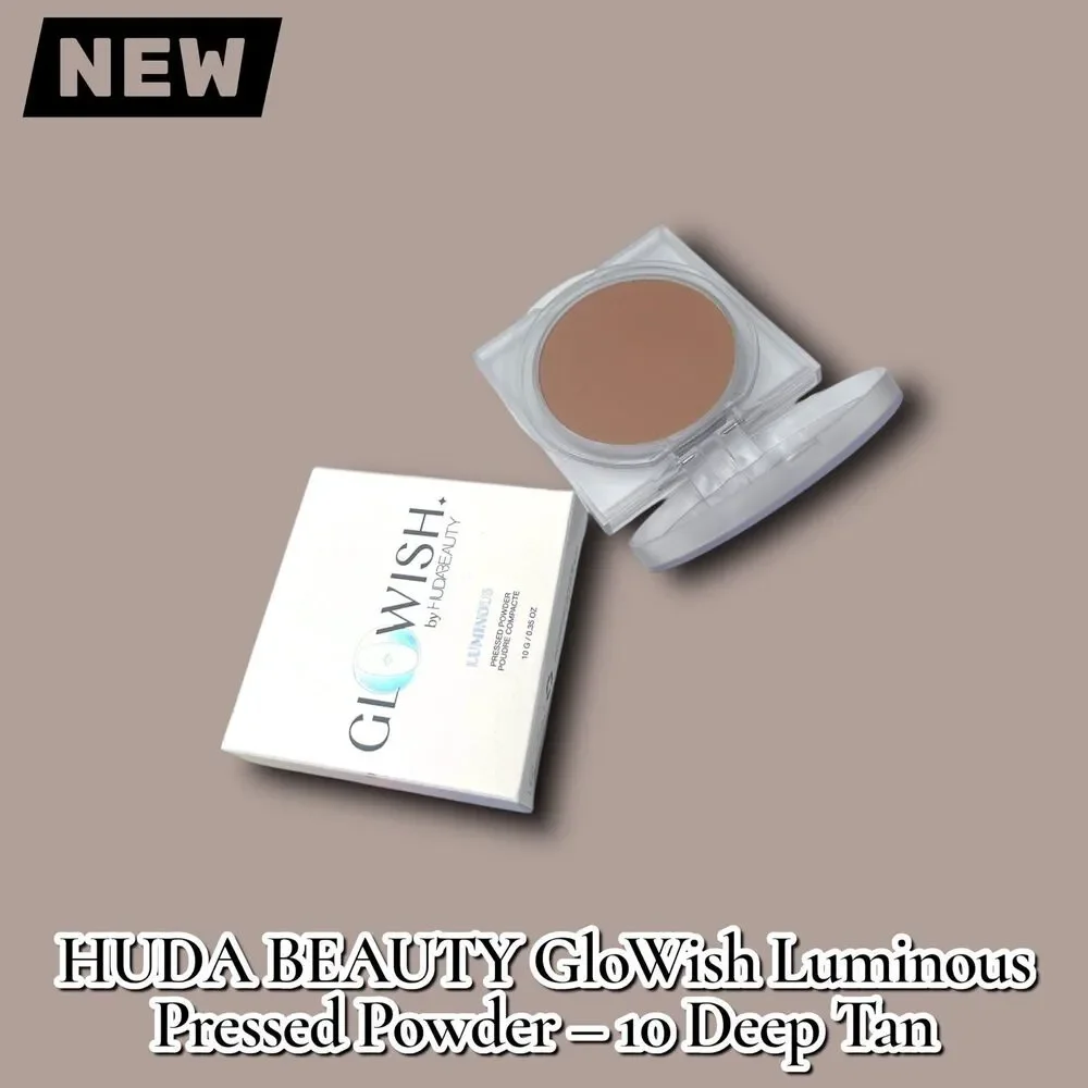 New HUDA BEAUTY GloWish Luminous Pressed Powder – 10 Deep Tan
